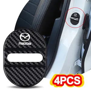Universal Car Door Lock Protective Cover 4pcs, Self-Adhesive Anti-Rust Sleeve, for Mazda Models, Car Decorative Accessories