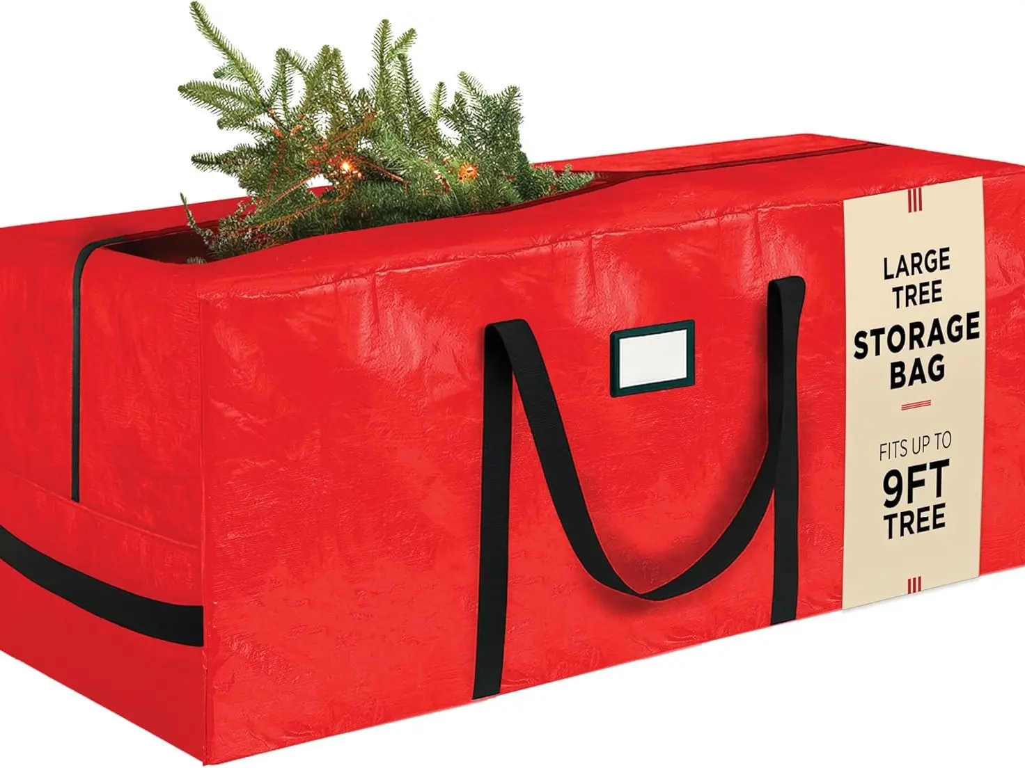 9 Ft Heavy Duty Christmas Tree Storage Bag - Artificial Christmas Tree Bag - Heavy-Duty Waterproof Material with Reinforced Handles - Full-Length Zipper for Easy Access,
