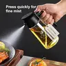 2-in-1 Design Food-Grade Simple Spray Bottle - 0-500 ml, Handle, Glass Plastic, 4.08 in Width, Less Mess Oil Can for Air Fryer, Black Modern Oil Bottles for Kitchen