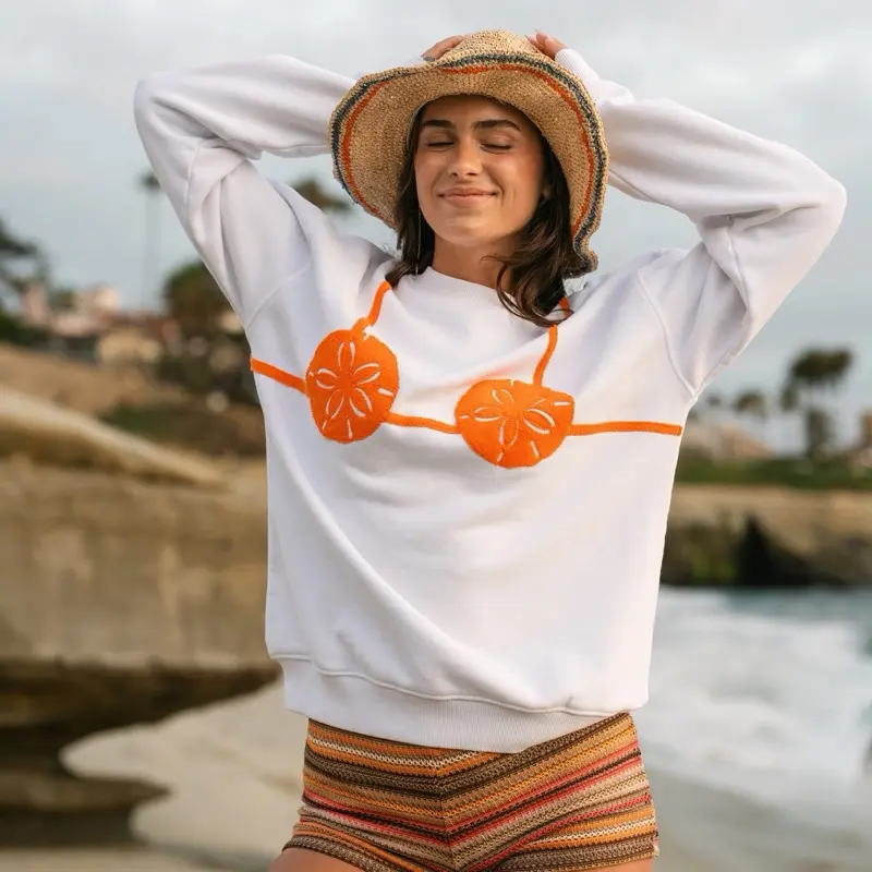 Sand Dollar Bikini Appliqué Sweatshirt
