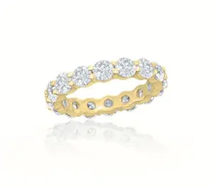 The Eleve Ring, 4mm Round AAA Cubic Zirconia Stones, Rhodium Plated .925 Sterling Silver