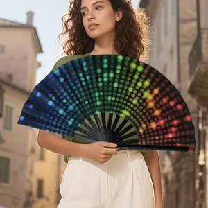 UV Glow Fan For Rave & Music Festivals,Chinese Clack Fan For Parties,EDM and Decoration,Disco Accessory Fans For Line Dancers