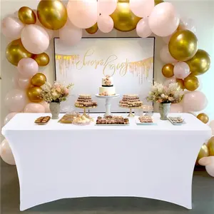Rectangular Stretch Tablecloth, Polyester Spandex Material, Durable and Washable, Reusable Fashion Simple Design, Ideal for Events, Party Decor and Home Decor, Party Decoration Supplies