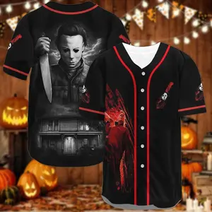 Michael Myers Baseball Jersey, Halloween Horror Jersey Shirt, Scary Movie Baseball Jersey, Michael Myers Youth & Adult Jersey, Unisex Halloween Shirt