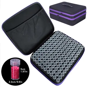 A Set of Diamond Painting Tools and Accessories, Elegant Purple Trim Design, 420/240 Slots Optional Storage Suitcase with Divider Bottles and Funnel, Ideal for Home, Travel, and Group Craft Workshops