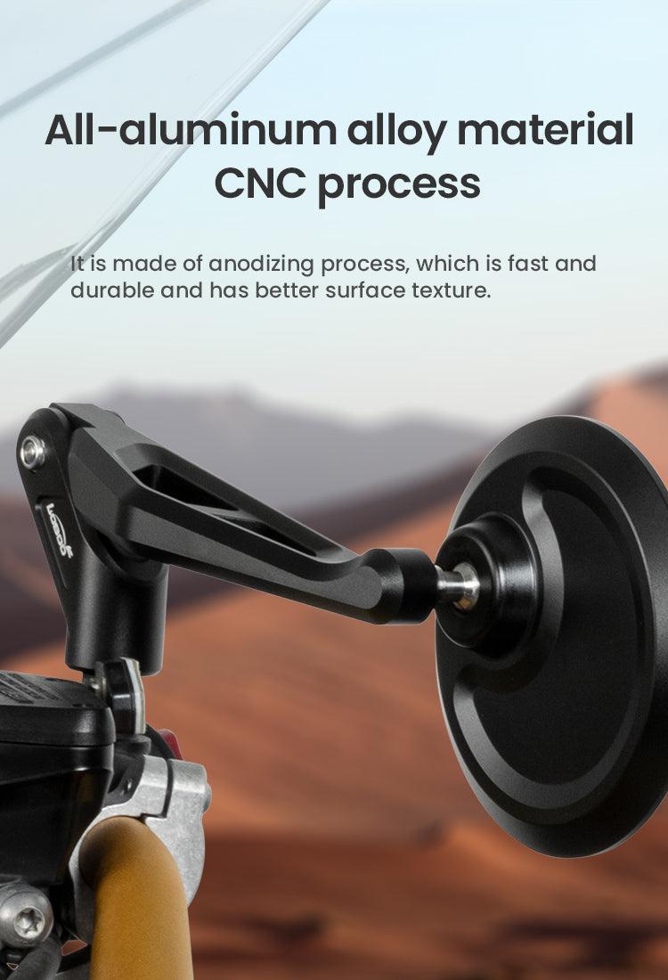 RM01 CNC Aluminum Rearview Mirror – Wide-Angle Spherical Lens, Anti-Glare, Folding Design