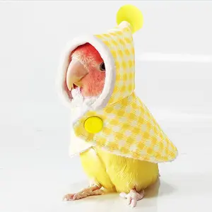 Cute Bird Costume Parrot Cloak Cosplay Photo Prop Bird Clothes for Budgerigar African Greys Parakeet Conure Cockatiel Mynah Love Birds Finches (Yellow)