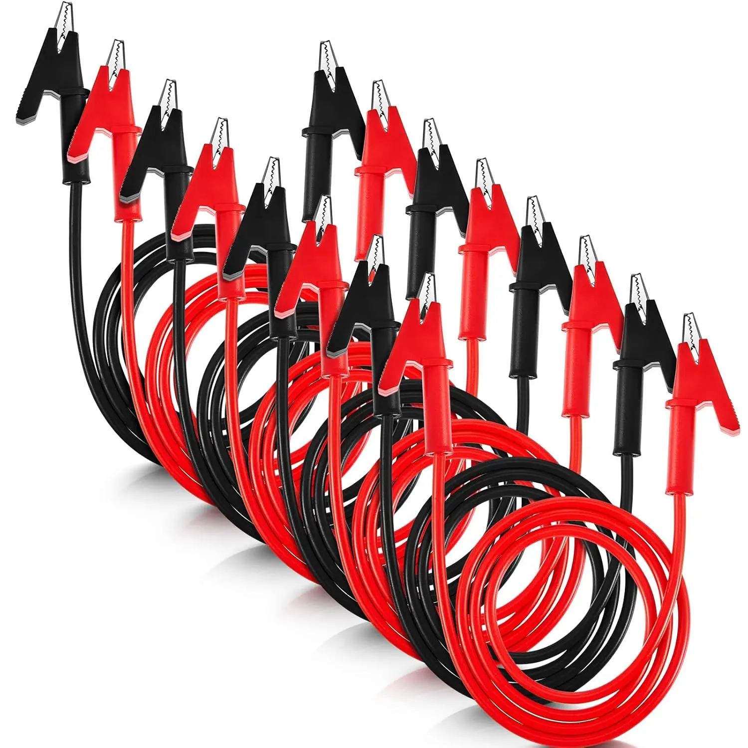 8 count 14 Gauge Jumper Wires  Clips to  Clip Electrical Test Wires Set  Flexible  for Electrical Testing (3.3 Ft)