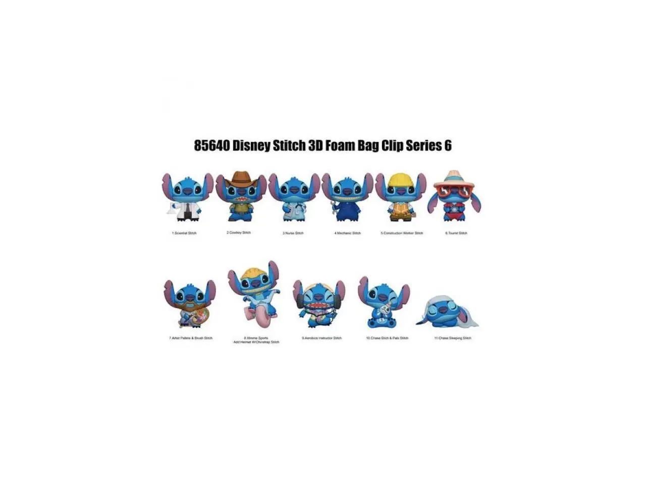 Monogram Disney Lilo and Stitch 3D Foam Bag Clip Series 6 Blind Bag
