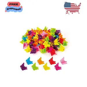 50 Pieces Assorted Color Butterfly Hair Clips, Beautiful Mini Butterfly