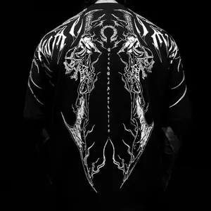 GYMDARK "STAY STRONG" - "DARKSIDE SPORTS" Oversized Tee, Pure Cotton, Heavyweight, Loose Fit, Trendy Casual Short-Sleeved Design T-Shirt Menswear Top