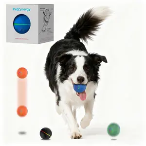 USB Squeaking Dog Toy Interactive Smart Dog Ball - Automatic Rolling & Sound Toy for Indoor/Outdoor Play - Rubber for Small/Medium/Large Dogs