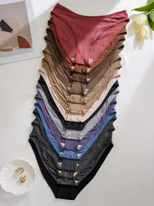 Women's Solid Color Panty, Soft Comfy Breathable Knicker for Daily Wear, Underwear for All Seasons, Breathable Panties