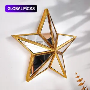 Vintage Star Design Wall Decor, Wall Art Hanging, Resin Material Glass Mirror Hanging Ornament, Portable Living Room Bedroom Decoration Gift Idea #GLOBAL PICKS