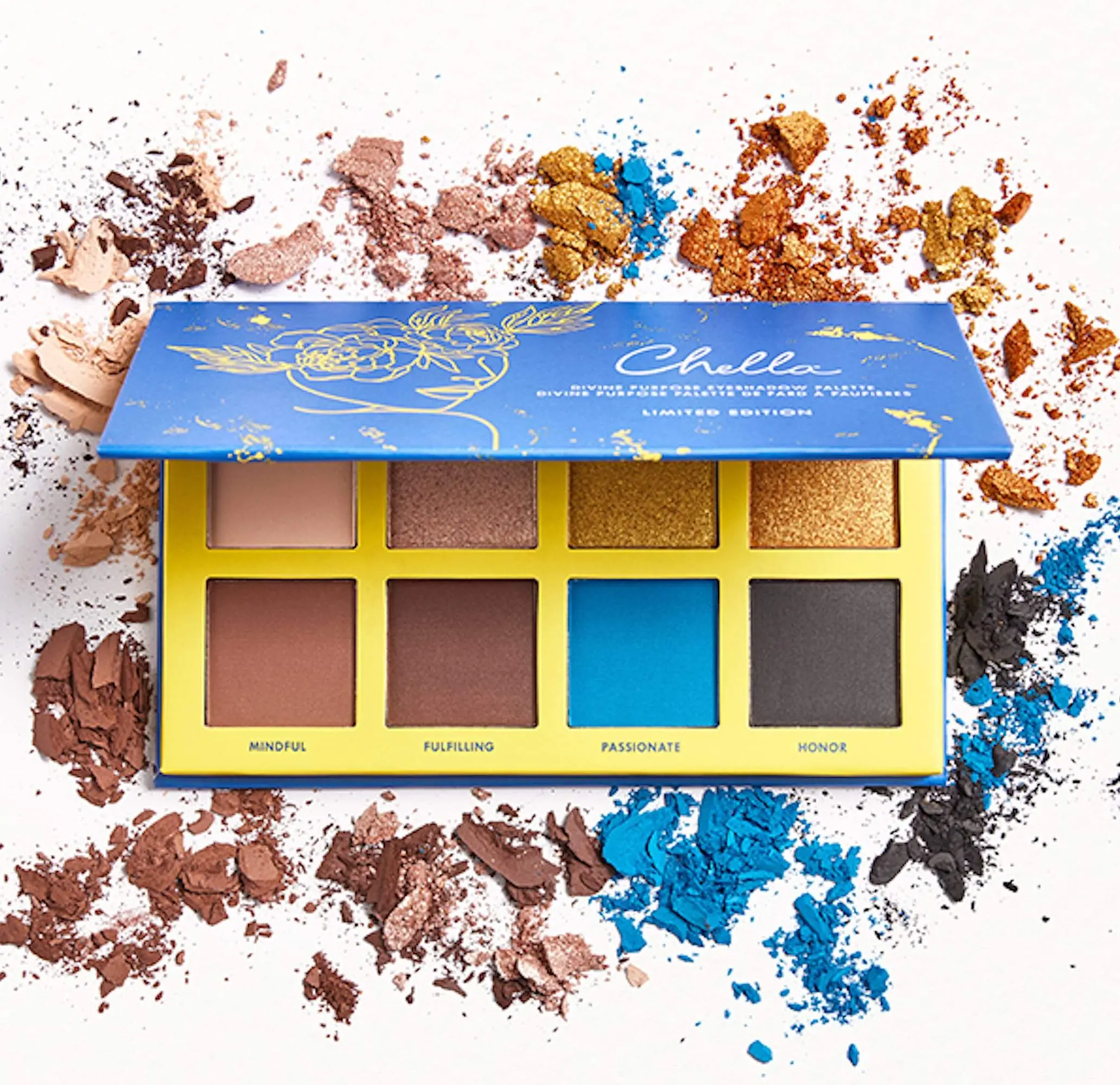 Chella Divine Purpose Eyeshadow Palette, 8-Shade Eyeshadow Set Pack with Matte & Shimmer Finishes, Smooth & Long-Wearing Vegan Formula with Titanium