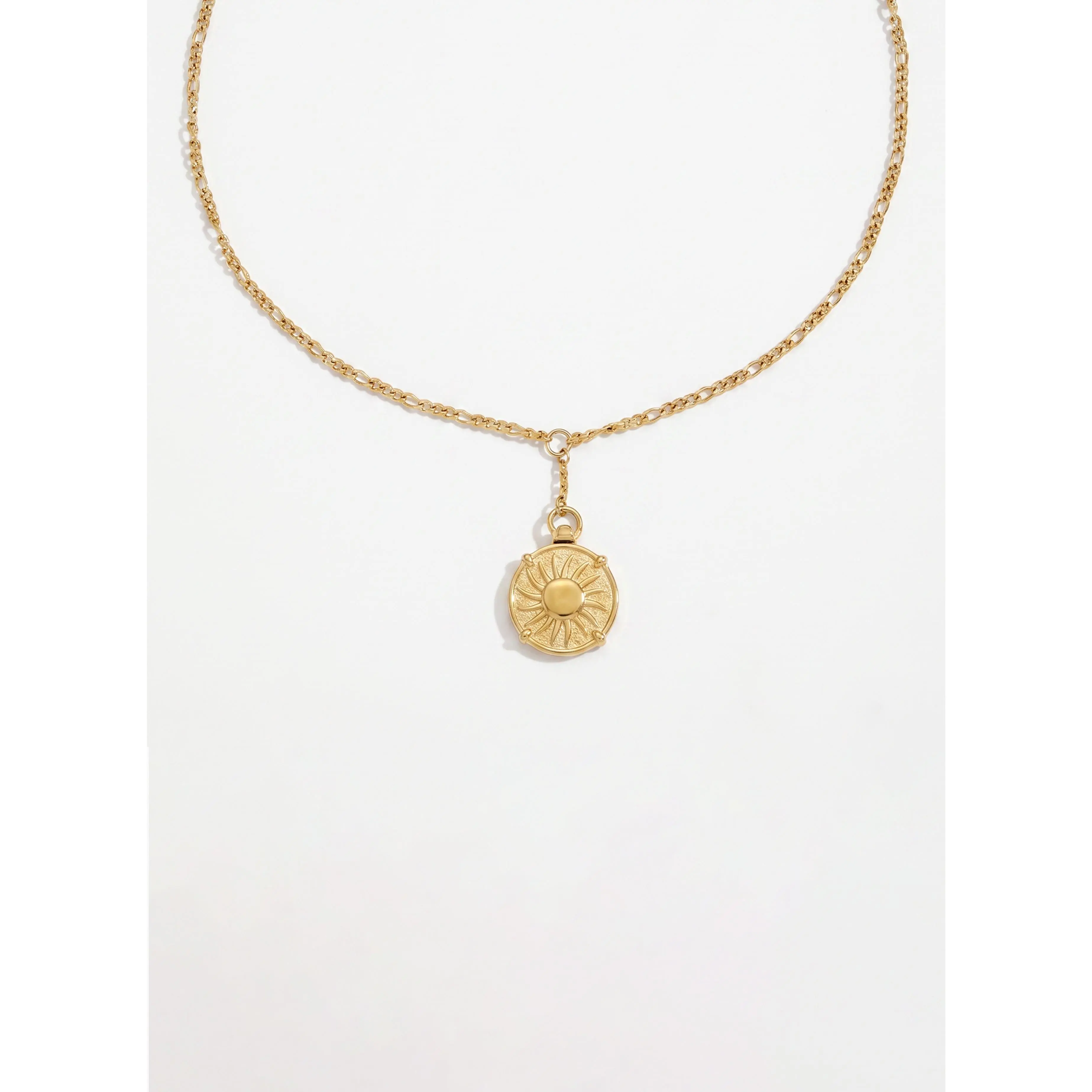 Collar Sol Doble Tono