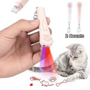 Pet Multi-functional Laser Cat Toy, Dot Chasing Light, Interactive Pet Toy, USB Rechargeable, 5 Adjustable Modes, Ideal for Indoor Dogs and Cats