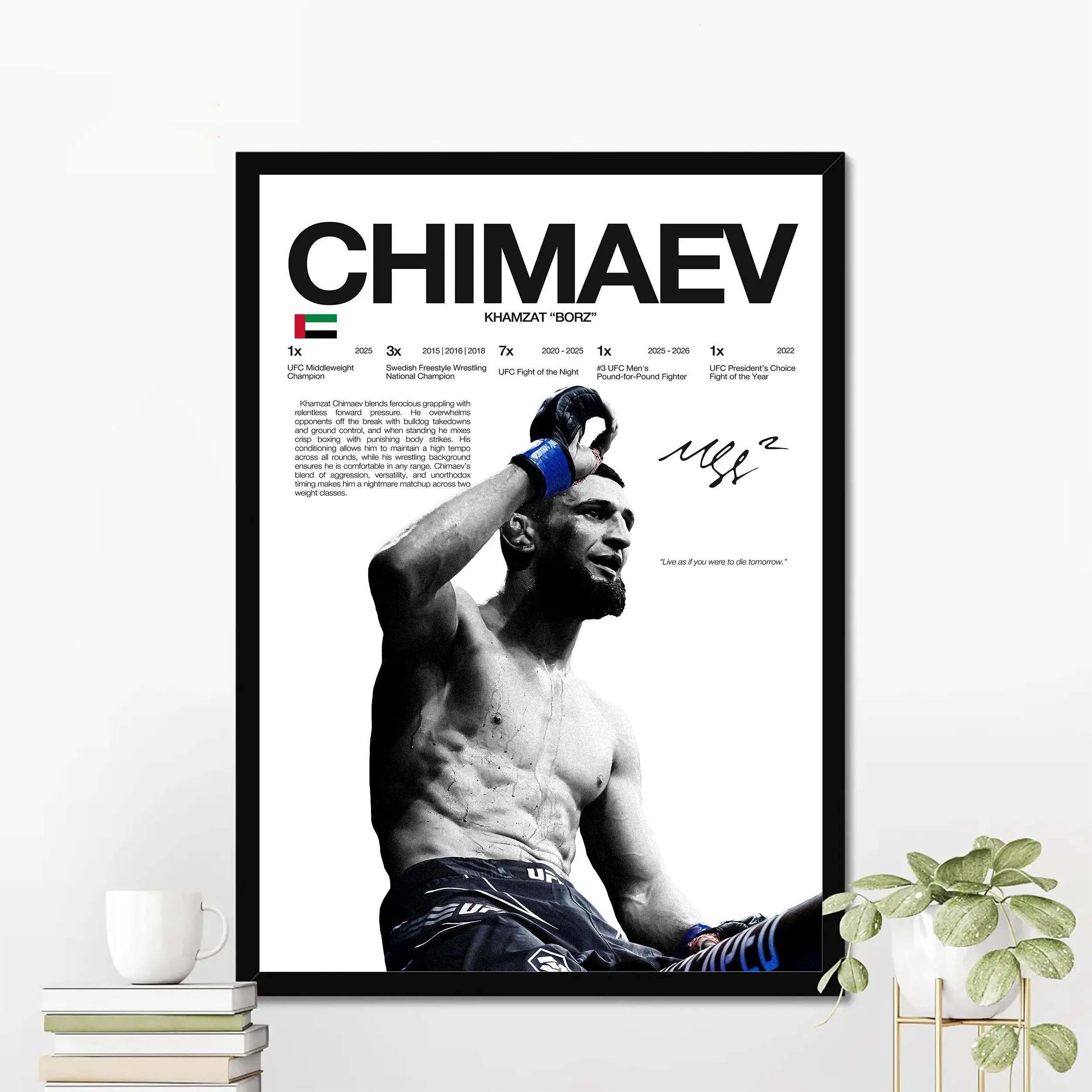 Khamzat Chimaev MMA Poster | Hardline Series Wall Art | Aesthetic Home Decor | MMA Fan Gift