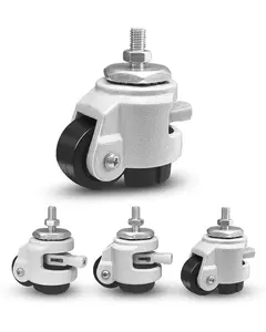 Leveling Stem Casters, Casters Set of 4 Heavy Duty with Upgraded Ratchet Handle Design, 360  Swivel Castor Wheels, Adjustable Casters with  for Workbench, Total Capacity 2200 Lbs