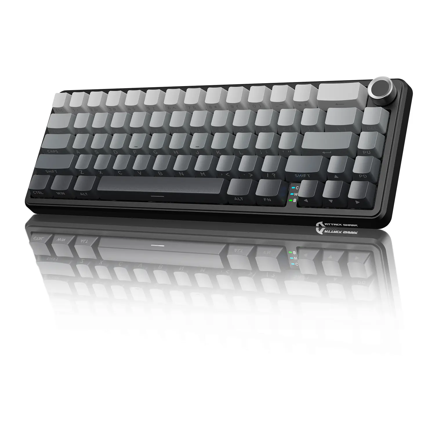 ATTACK SHARK X66 Wireless Mechanical Gaming Keyboard with Knob,Tri Mode USB-C/BT5.0/2.4G Gasket Mounted 60% RGB Gaming Keyboard, Side Printed PBT Keycap,Hot Swappable Strawberry Switch(Moonlight)