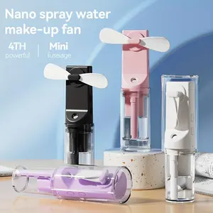 Portable Mini Fan with Spray Bottle, 4 Speed Rechargeable Handheld Mini Fan, Multifunctional Fan for Home Office Outdoor Travel