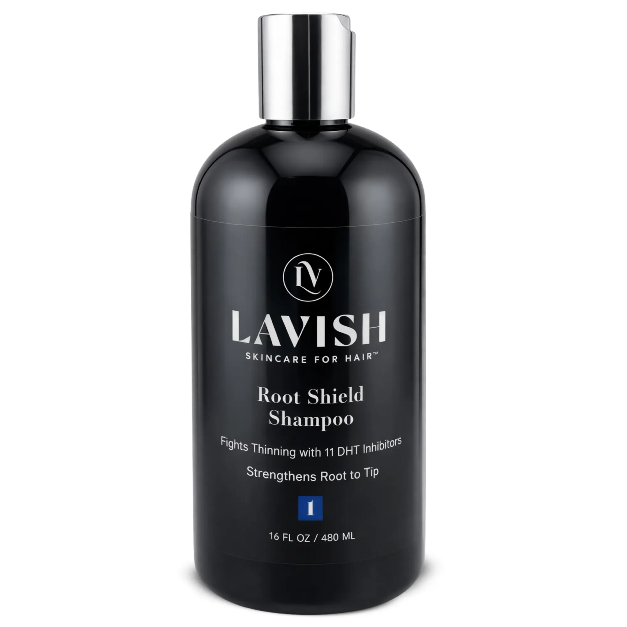 LAVISH Root Shield DHT Blocking Shampoo - Sulfate Free, Hair Thinning Defense for All Hair Types, Supports Fuller & Thicker Hair with 11 Herbal DHT Inhibitors, Color Safe & Paraben-Free, 16 Fl Oz