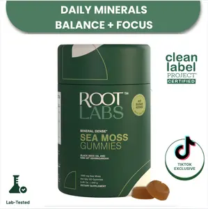 Root Labs Sea Moss Gummies | New Year New Me Edition | Start 2026 Strong | 1-Month Pack (60) | Wildcrafted Sea Moss + Black Seed Oil | KSM-66 Ashwagandha + Probiotic Support | Vegan | No Sugar Added | No Gelatin | No Artificial Colors