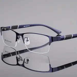 Men's Half-Frame Blue Light Blocking Glasses - Anti-Fatigue Computer Glasses, No Prescription, Lightweight Design Suitable for Office, Gaming, Smartphone Use - Radiation-Resistant Glasses with Clear Lenses, Digital Protection, Modern Style, Comfortable to