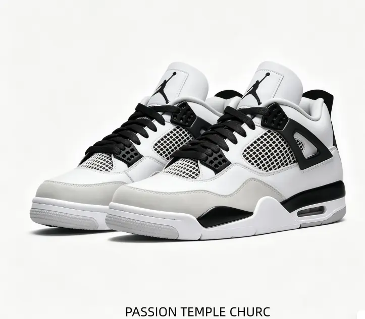 White Black Grey Mid Top Retro Basketball Sneakers Mesh Panel Breathable Cushioned Outsole Casual Streetwear Trainers Unisex Fashion Daily Walking Shoes