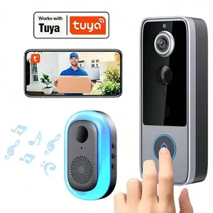 Video Doorbell, Wireless Smart Doorbell, 4000 Mah Battery, Standby Time 180 Days, AI Face Recognition And Motion Detection, 1080P HD Video Shooting, Active Wake-Up Doorbell, with Night Vision, Two-Way Audio, Free Storage of Pictures, Wifi Smart Doorbell