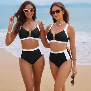 Hanna Nikole Womens High Waisted Bikini Sets Slimming Modest Tummy Control Swimsuits Cutout Crisscross Curvy Swimwear #tiktok shop spring glow up #outdoor fun #SwimWeek