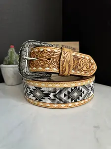 RHC-2027 2 Inch Beaded Belt with Unique Design and Quality Craftsmanship
