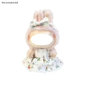 38cm Mushroom Rabbit Forest Dress for Bubu Dolls, Cute Cartoon, Perfect Gift for Kids, High-Quality Fabric, Perfect Gift Idea, Doll Accessories, Prefect romantic gifts for doll lovers&collectors ，Not included doll.