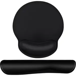 Pad and Keyboard Wrist Rest-  Wrist Pad for Computer Keyboard and  Pad, Memory  Wrist Support for Comfy Typing ( pad Set, Classic Black)