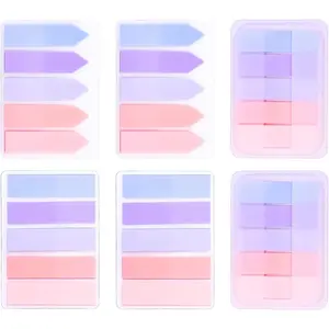Sticky Indexing Tabs, Writable, for Reading Index, Folders, File Notes, Book Notes, Easy Remove (Pink Purple), Multiple Pcs