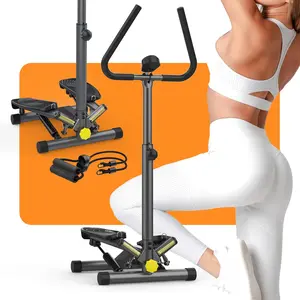 Stepper Machine with Resistance Bands, Mini Stepper with 300LBS Weight Capacity, Twist Stepper for Full  Workout, Adjustable Step Height, Smooth and Quiet, Step Machine for Men Women