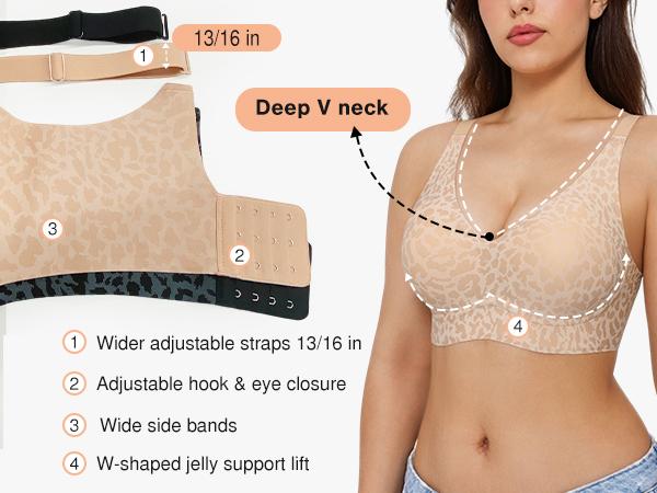 Popilush Wireless No Underwire Jelly Bra -Everyday Comfort Push Up Bra Seamless T-Shirt Bra & Minimizer Bra with Adjustable Straps #FallFreshness Popilush Wireless No Underwire Jelly Bra -Everyday Comfort Push Up Bra Seamless T-Shirt Bra & Minimizer Bra with Adjustable Straps #FallFreshness