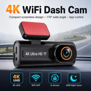 APRILBOY 4K WiFi Dashcam Car Accessories, 4K UHD Front + 1080P Rear Dual Recording Camera, App Control, GPS Compatibility, WDR Night Vision, 170° Wide Angle, G-Sensor, Loop Recording, 24H Parking Monitor, 64GB Card Included (Accessories for Car)