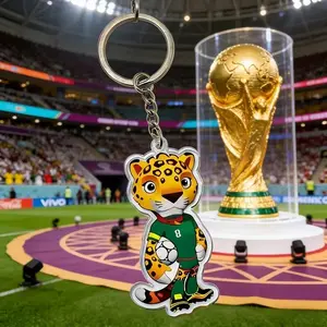 World Cup 2026 Mascot Acrylic Keychain, Keychain, Premium Soccer Souvenir for Fans, Bags & Luggage