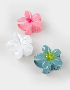 FULL TILT 3 Pack Hibiscus Floral Claw Clips