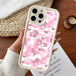 Softcase for iPhone11/12/13/14/15/16/17/promax/x/xs/xr/xsmax CasePink Camo Edge Anti-Fall Shockproof Protective Slim Cover, Accessories, Smartphone, Cellphone