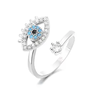 Evil Eye Ring  Adjustable Protection Ring for Women, Minimalist Lucky Eye Jewelry, Anxiety Relief Gift