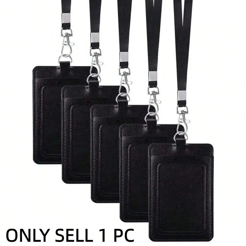 PU Leather Vertical Badge Holder With For Work Place Work Card Access Employee Chest Card And Meal School Stuff Students For Students Back To School Card Holder Card Holder Wallet Business Card Holder Credit Card Holder Teacher Lanyard With Id Holder Car