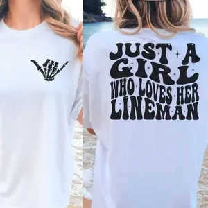 Lineman Girlfriend Shirt, Line Girlfriend Shirt Comfort Colors, Journeyman Lineman Fiancee Gift, Just a Girl Who Loves Her Lineman T shirt Forest