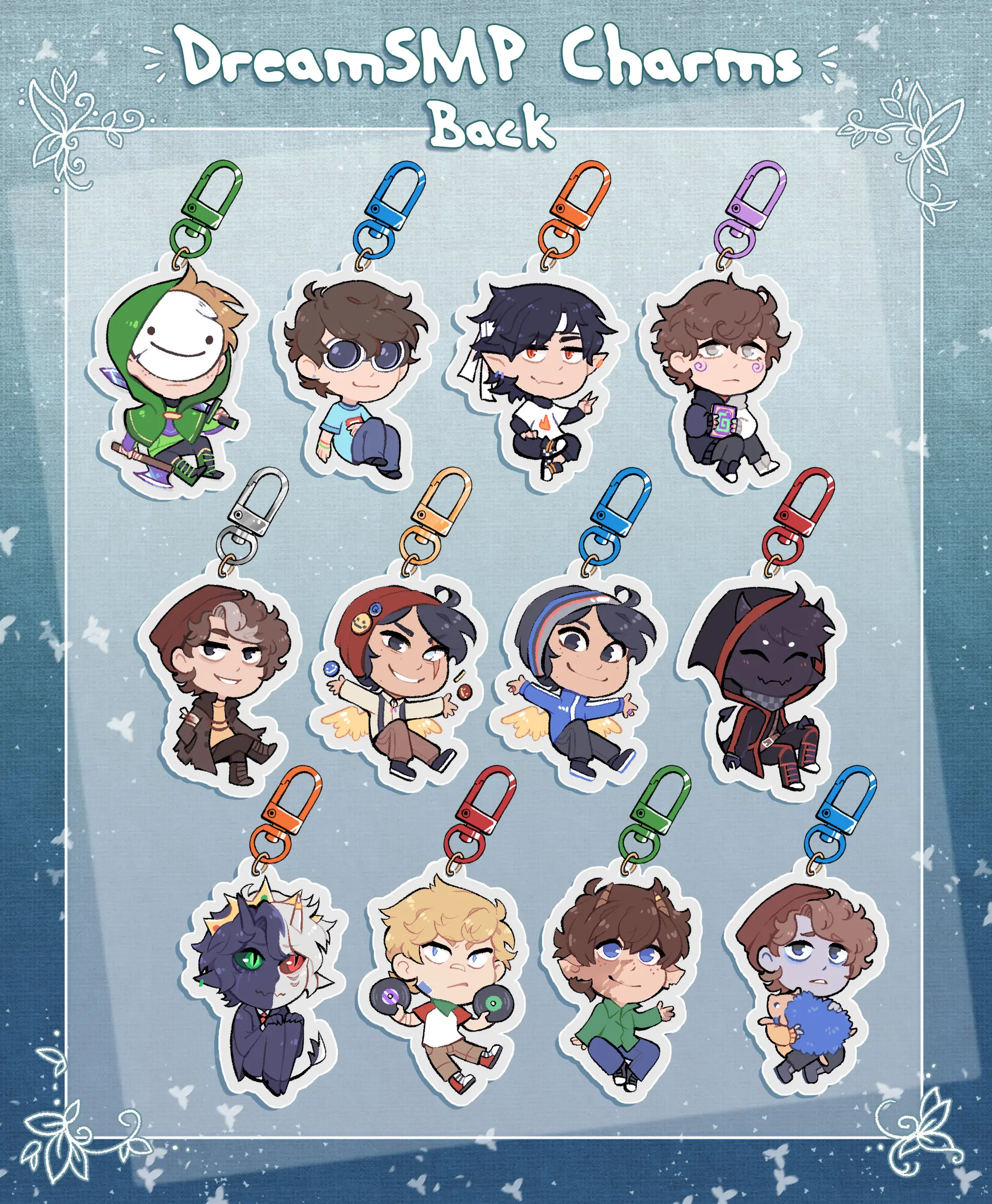 DSMP Character Keychain Acrylic Charms, Small, Meaningful, And Full Of Character, Unique Keychains That Add Charm To Every Bag And Key.