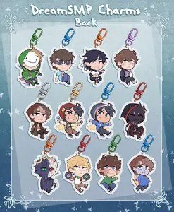 DSMP Character Keychain Acrylic Charms, Small, Meaningful, And Full Of Character, Unique Keychains That Add Charm To Every Bag And Key.