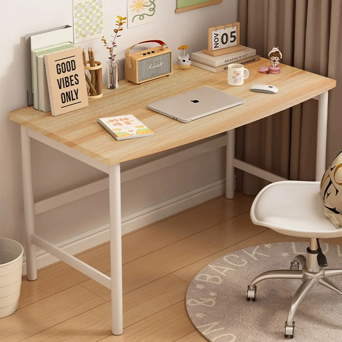 【Back To School】Small Computer Desk Simple Style Office Desk Study Work Table for Home Bedroom Writing Desk Oversized Portable