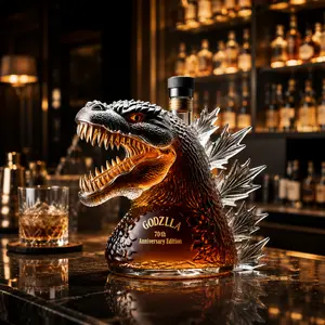Gorilla Whisky  Glass Bottle Ornament - 12 fl oz Stylish Playful Decor, Bar Decoration, Gift for Father