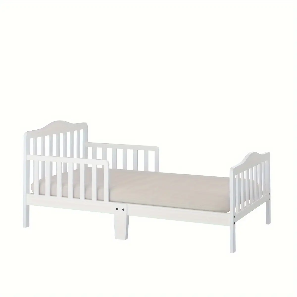 Classic Kids Children Toddler Wood Bed Bedroom Furniture W/ Guardrails