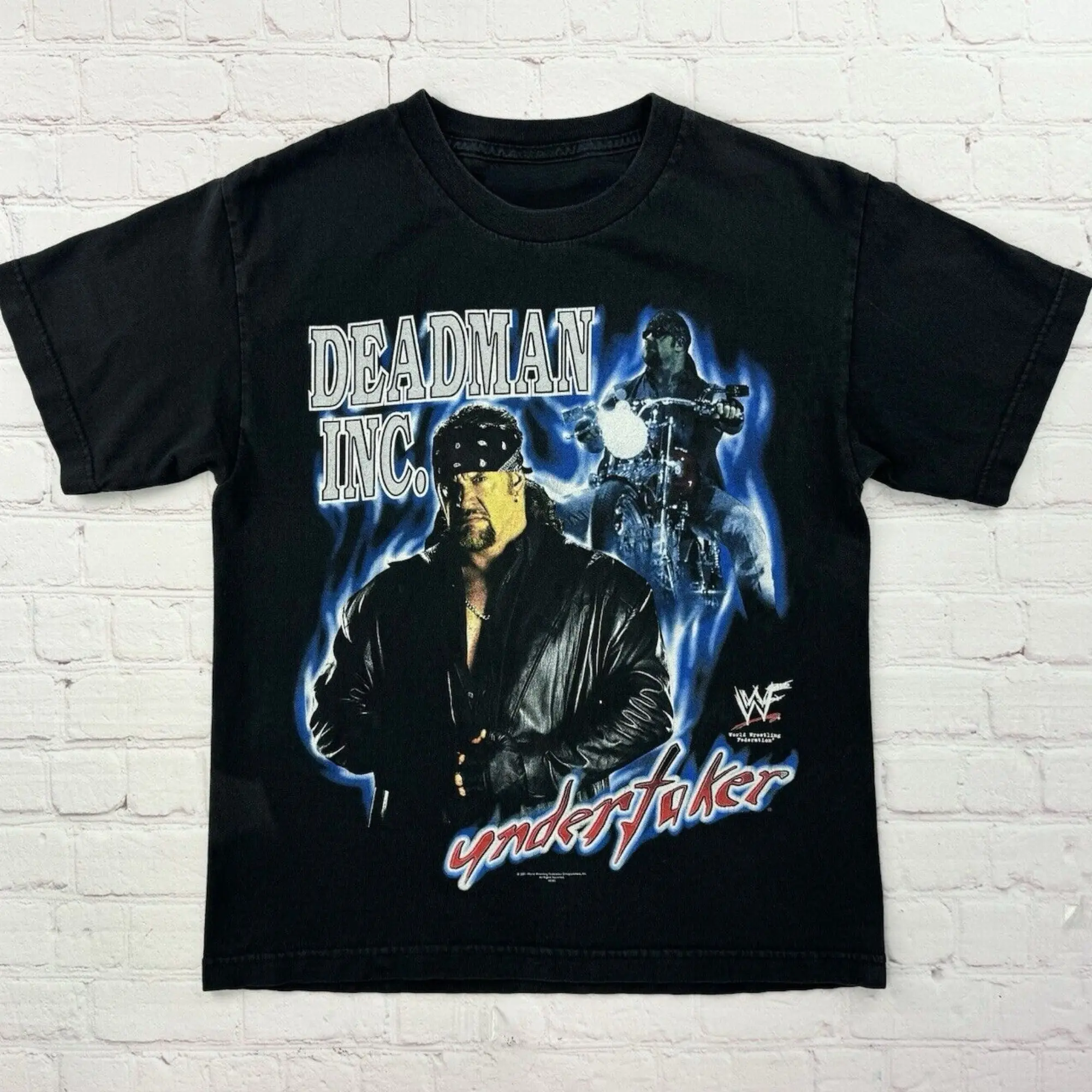 Women's Casual Cute Fitted Round Neck Short-Sleeve Printed T-Shirt Top - Vintage Undertaker Double-Sided Graphic, Deadman Inc, WWF, Rollin Wrestling WWE Hall of Fame Streetwear, Shortsleeve, Tshirt, Cold Wash